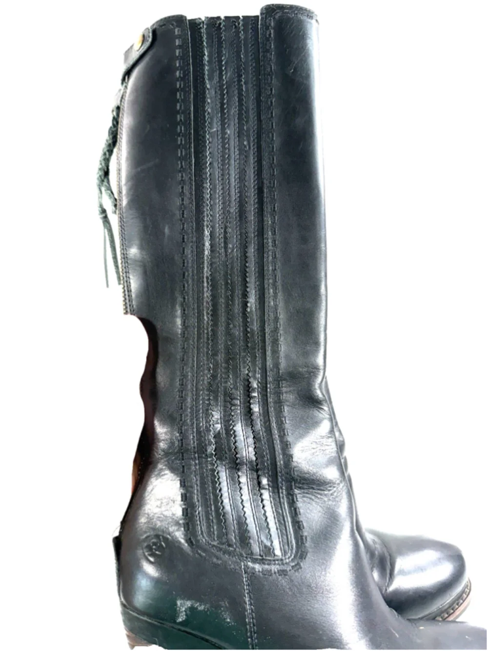 Ariat Ryman knee-high wedge boots SIZE 6.5 B Black Leather
